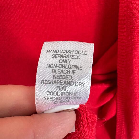 J. Jill Cotton Blend Red Cropped 3/4 Sleeve Lightweight Open Cardigan Size LP - Picture 5 of 5